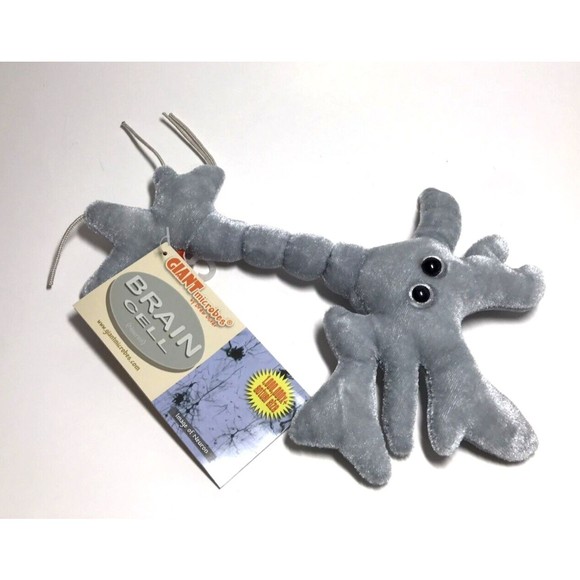 Giant Microbes Brain Cell Neuron Grey Plush Educational Science Stuffed Toy NEW - Picture 2 of 9
